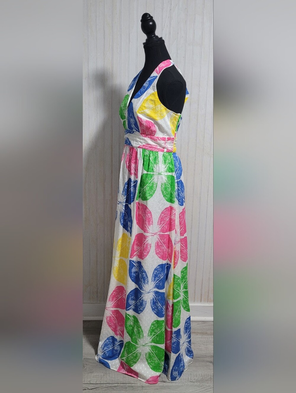 Lilly Pulitzer White Painters Block Maxine Halter Maxi Dress Size 14 - Picture 2 of 13